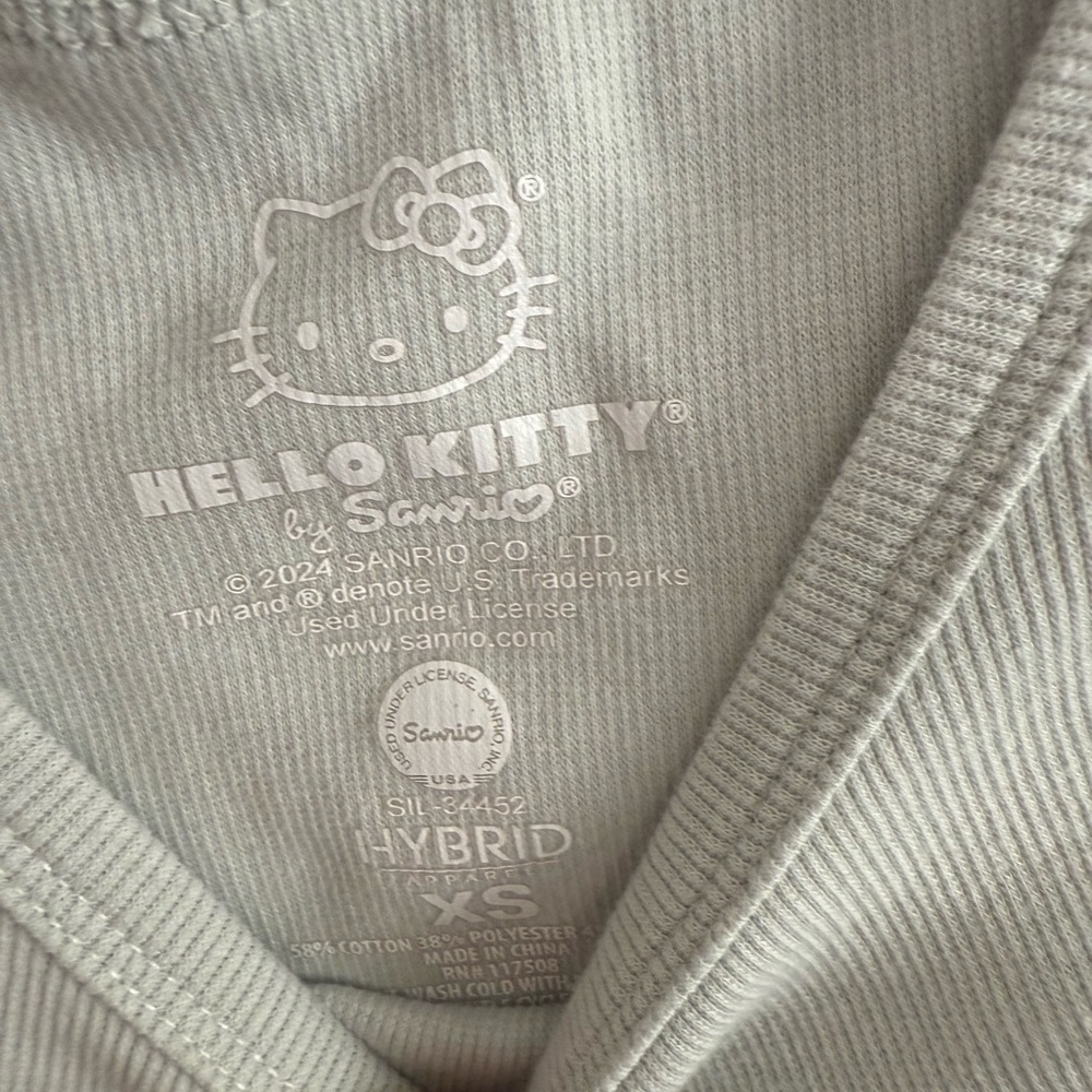 Hello Kitty Silver Ribbed Top - image 2